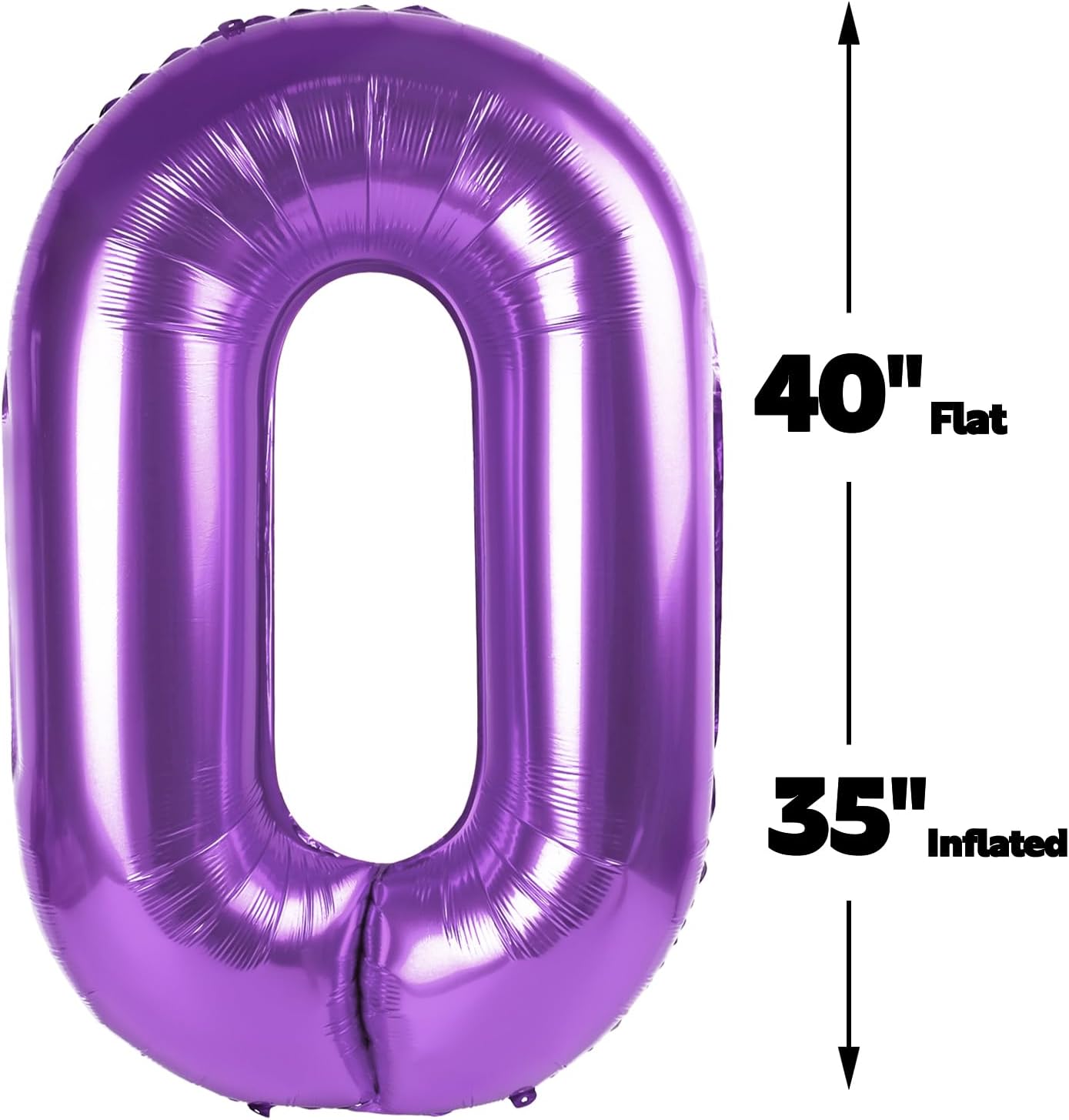 Purple 40 Inch 0 Number Balloons, 0 Decorations for 10 20 30 40 50 60 70 80 90 100Birthday, Foil Giant Birthday Graduations Anniversary Party Balloons