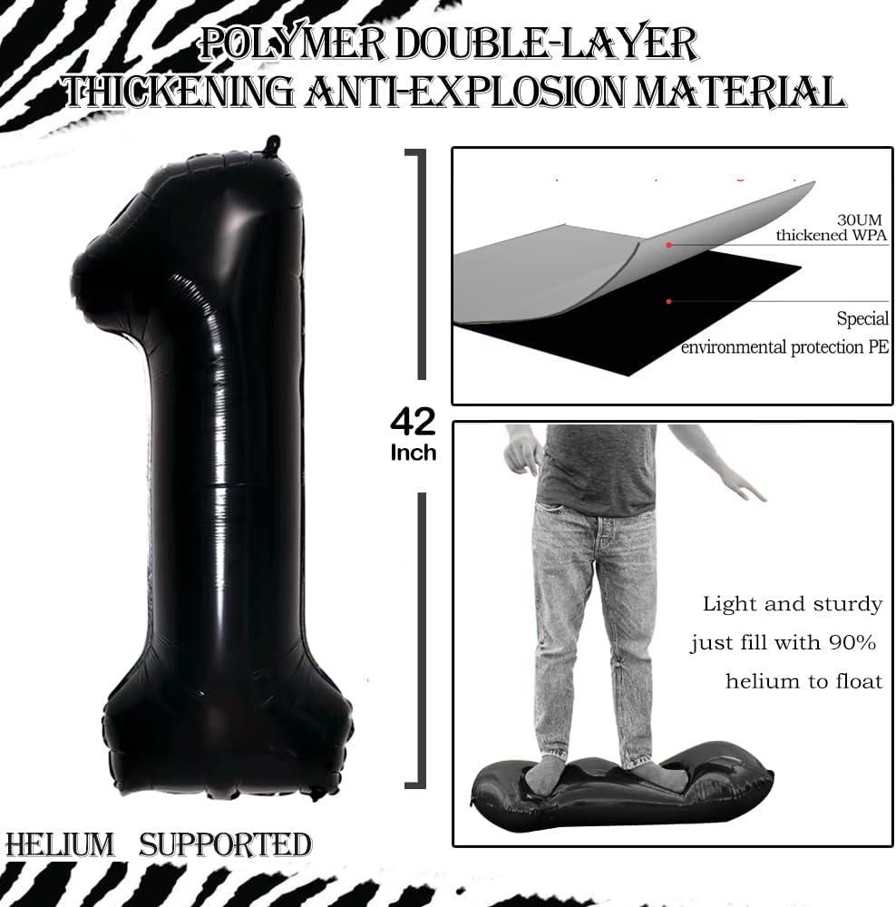 GOER Number 18 Balloons for 18th Birthday Sweet 18 Party Decorations,42 Inch Jumbo Foil Helium 81 Balloons for 81st Birthday Party Decoration (Black)