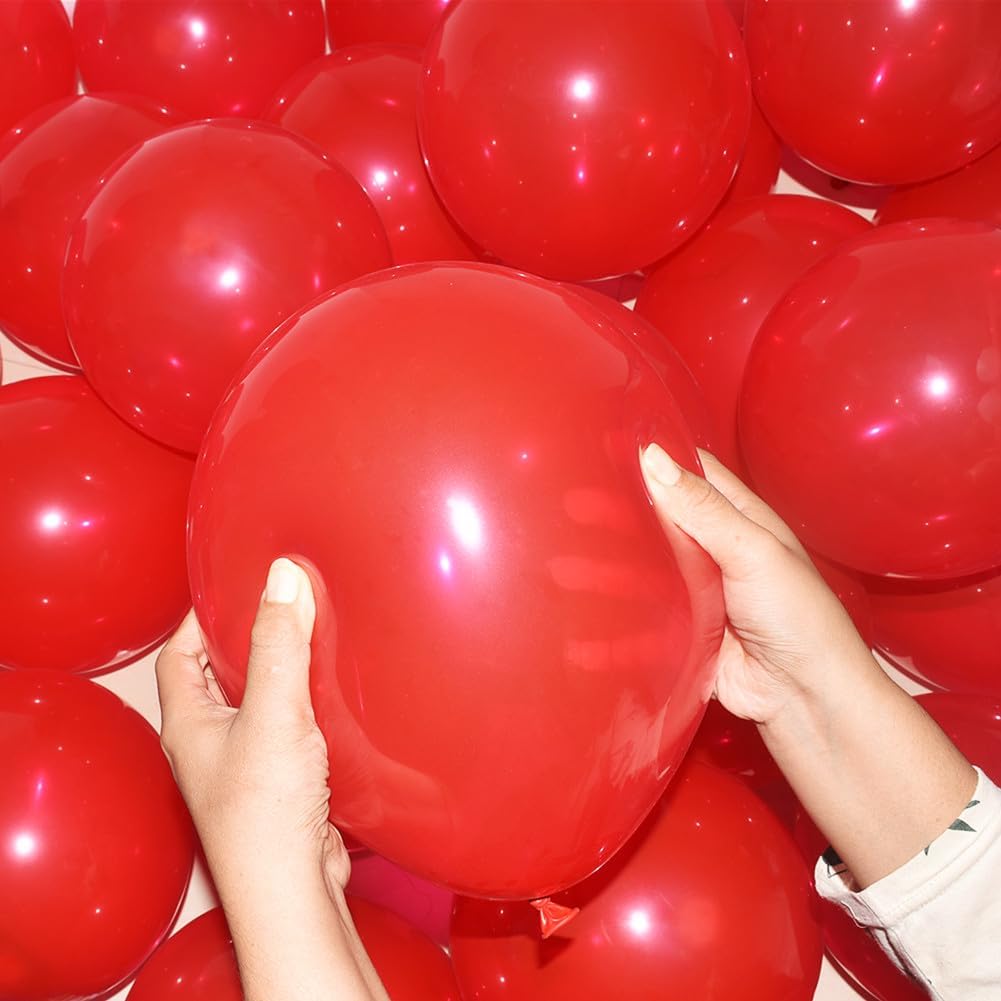 400 Pcs Red Balloons 10 Inch Latex Matte Balloon for Birthday Wedding Bridal Valentine's Day Baby Shower Bulk Balloons Party Decorations