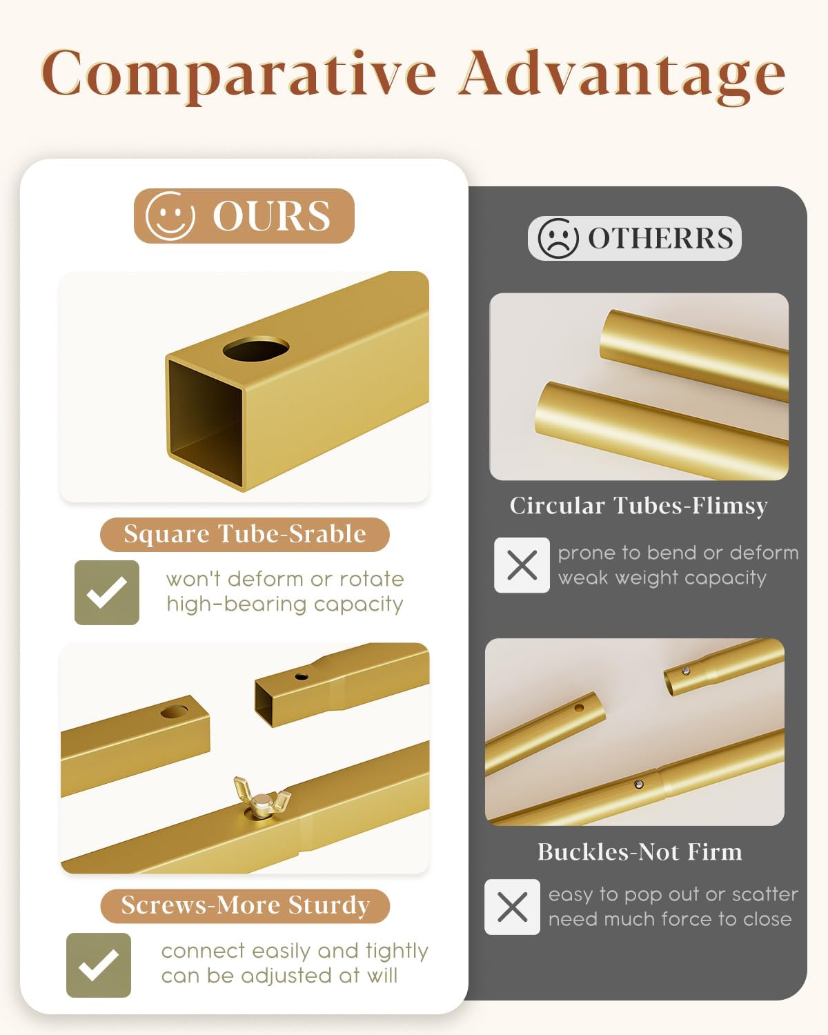 Wedding Arch Set of 3, Gold Metal Arch Backdrop Stand, Balloon Arch Stand Wedding Arch Frame for Ceremony Decoration (Gold, 6FT, 5FT, 4FT Backdrop)