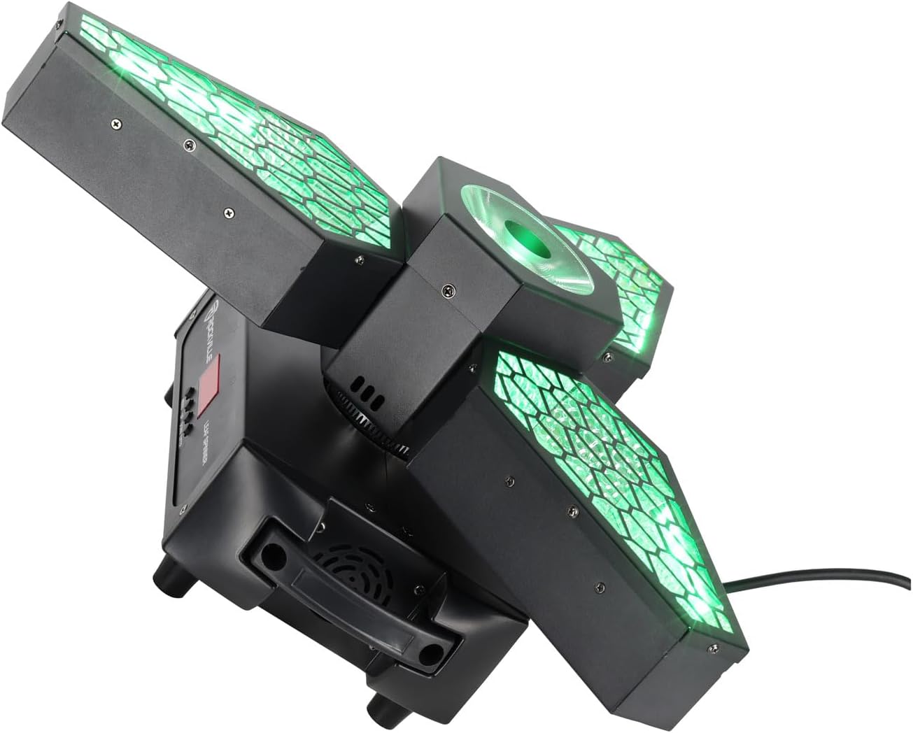 Rockville Leaf Spinner 250W 3-in-1 Rotating DJ Stage Light with Retro Amber RGBW LEDs and 26-Channel DMX Control