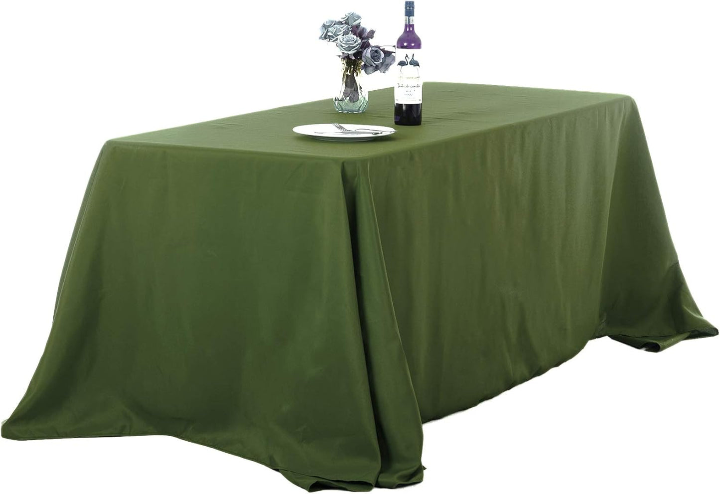 Ascoza 2pack 90x132 Inch Willow Rectangular Tablecloth 8 Feet Table Cloth in Polyester Fabric for Wedding/Banquet/Restaurant/Parties