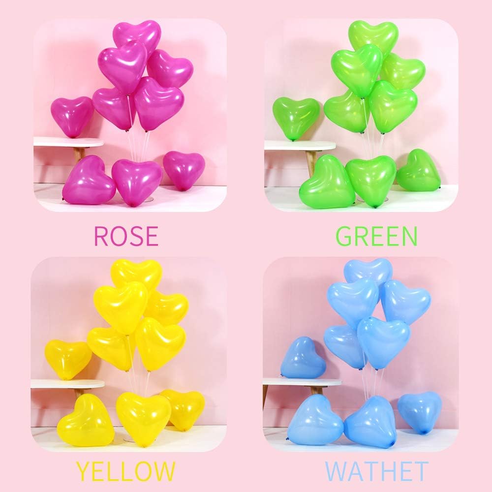 100 6-inch White Color Heart shaped Latex Balloons for Valentines Day,Propose Marriage,Wedding Party.