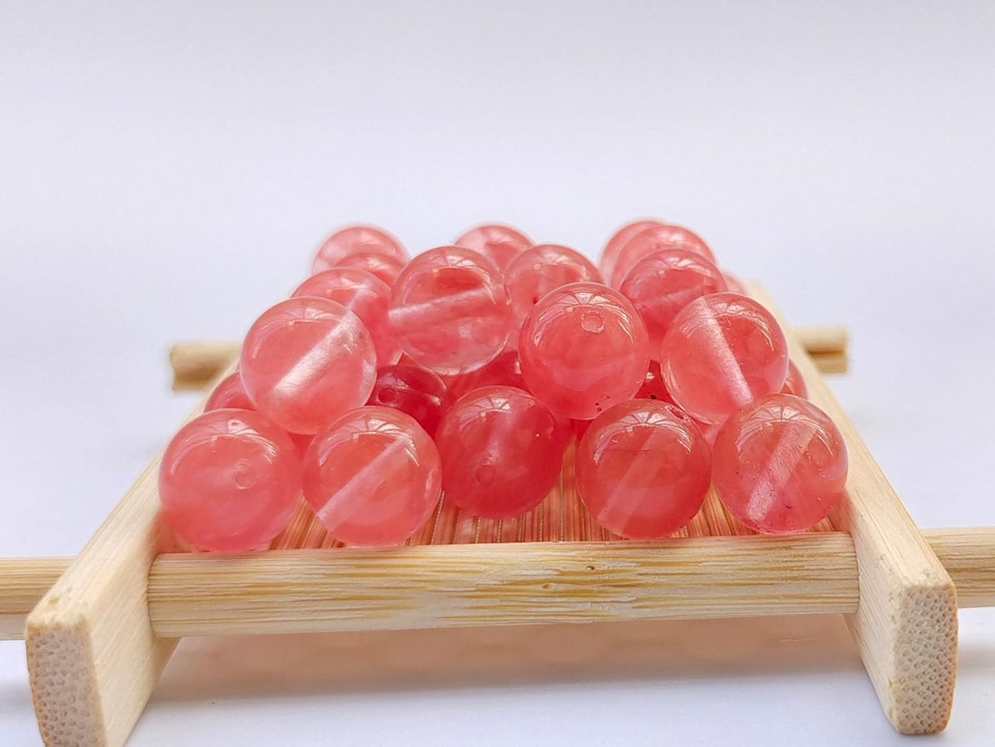 Stone Beads 10mm 60pcs Watermelon Quartz Beads Round Loose Gemstones Beads for Bracelet Necklace Jewelry Making (10mm, 61024 Watermelon Quartz)