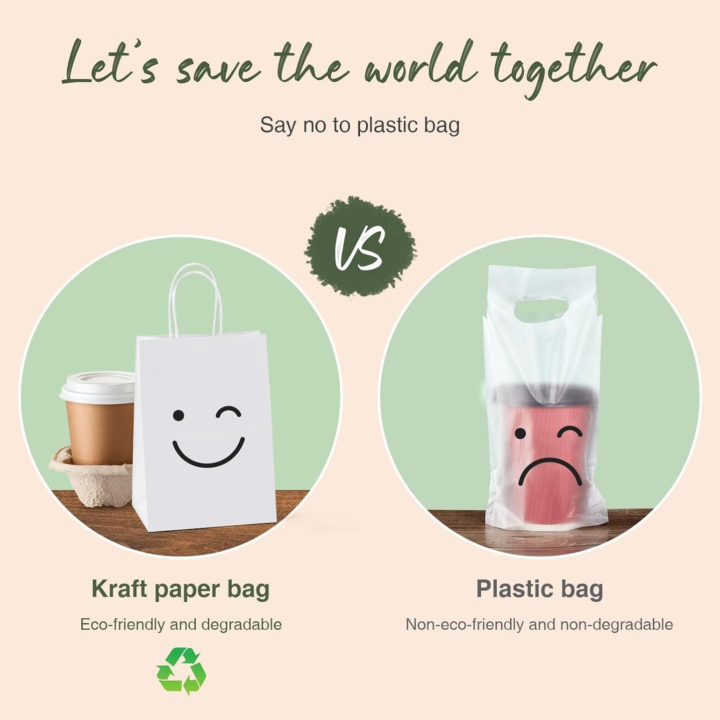 GSSUSA White Gift Bags 5.25x3.75x8 400Pcs, Paper Bags with Handles Bulk for Small Business