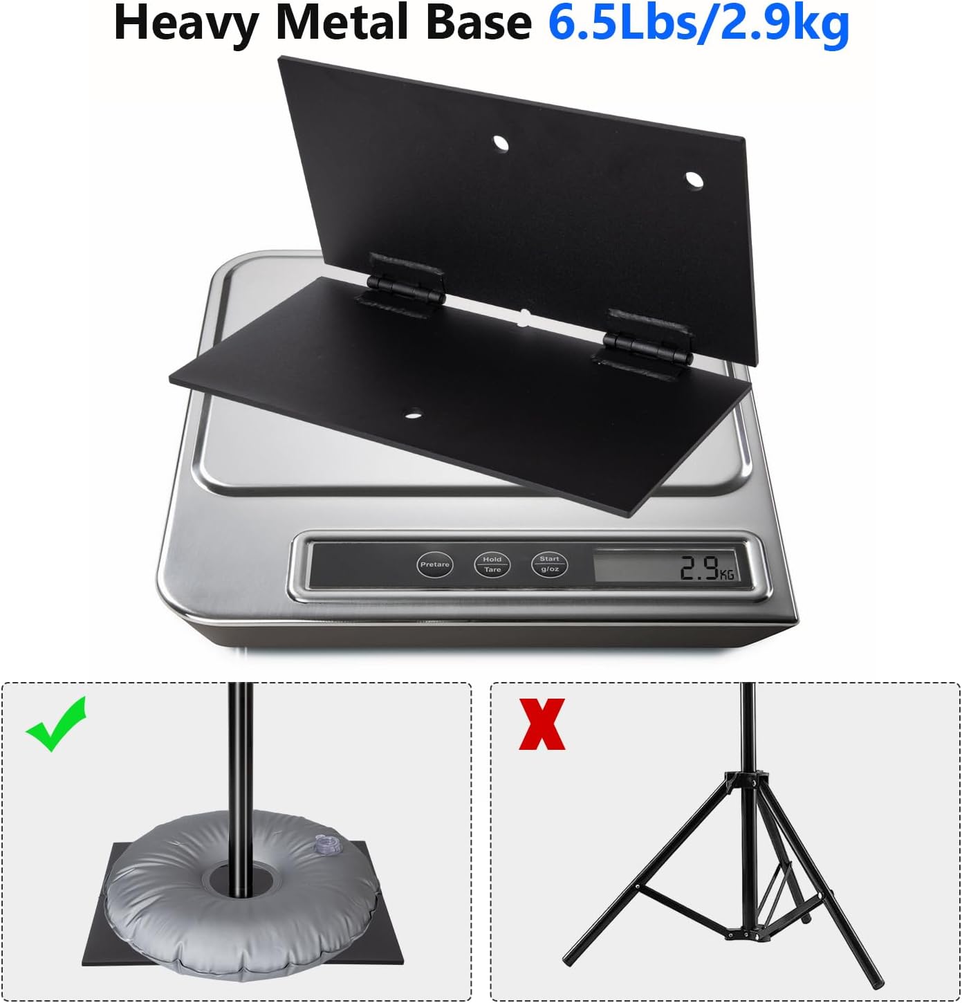 Pipe and Drape Photography Backdrop Stand Kit Adjustable Photo Background Stand 10ft x 8.5ft with Metal Base for Parties Weddings Birthday Party Events Photo Booth with 4 Clamps,Carrying Bag.