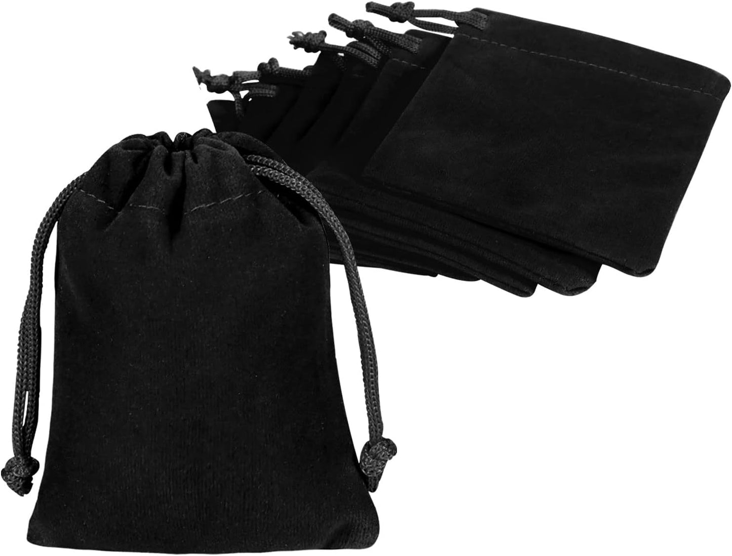 Shintop 10pcs Velvet Drawstring Bags Wedding Gift Bags Velvet Cloth Jewelry Pouches (Black)