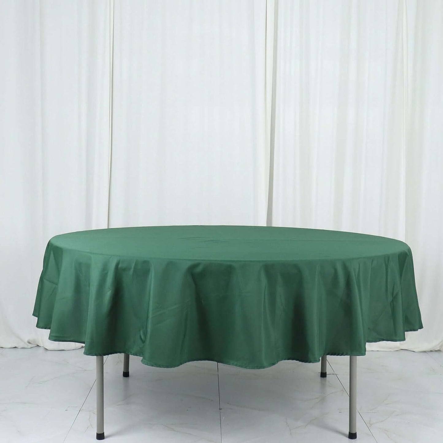Efavormart Round Tablecloth, 90 Inch Stain & Wrinkle Resistant Washable Table Cloth, Decorative Polyester Fabric Table Cover for Banquet, Wedding, Dining- Hunter Green