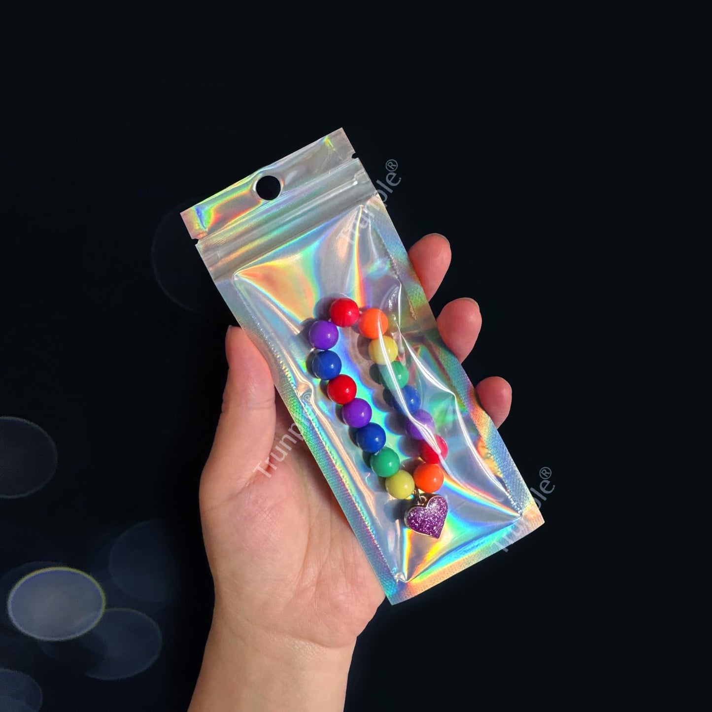 Smell Proof Bags & Resealable Foil Pouch Bag [100 PCS ] Great for Party Favor Food Storage (Holographic Color, 2.4x5.9")