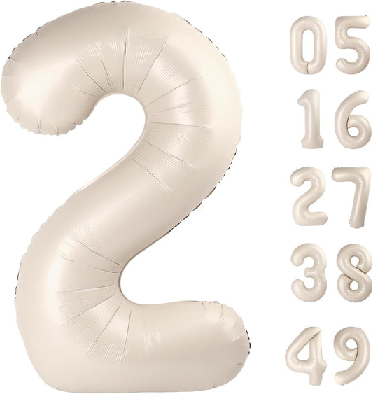 Cream white number balloon 2026