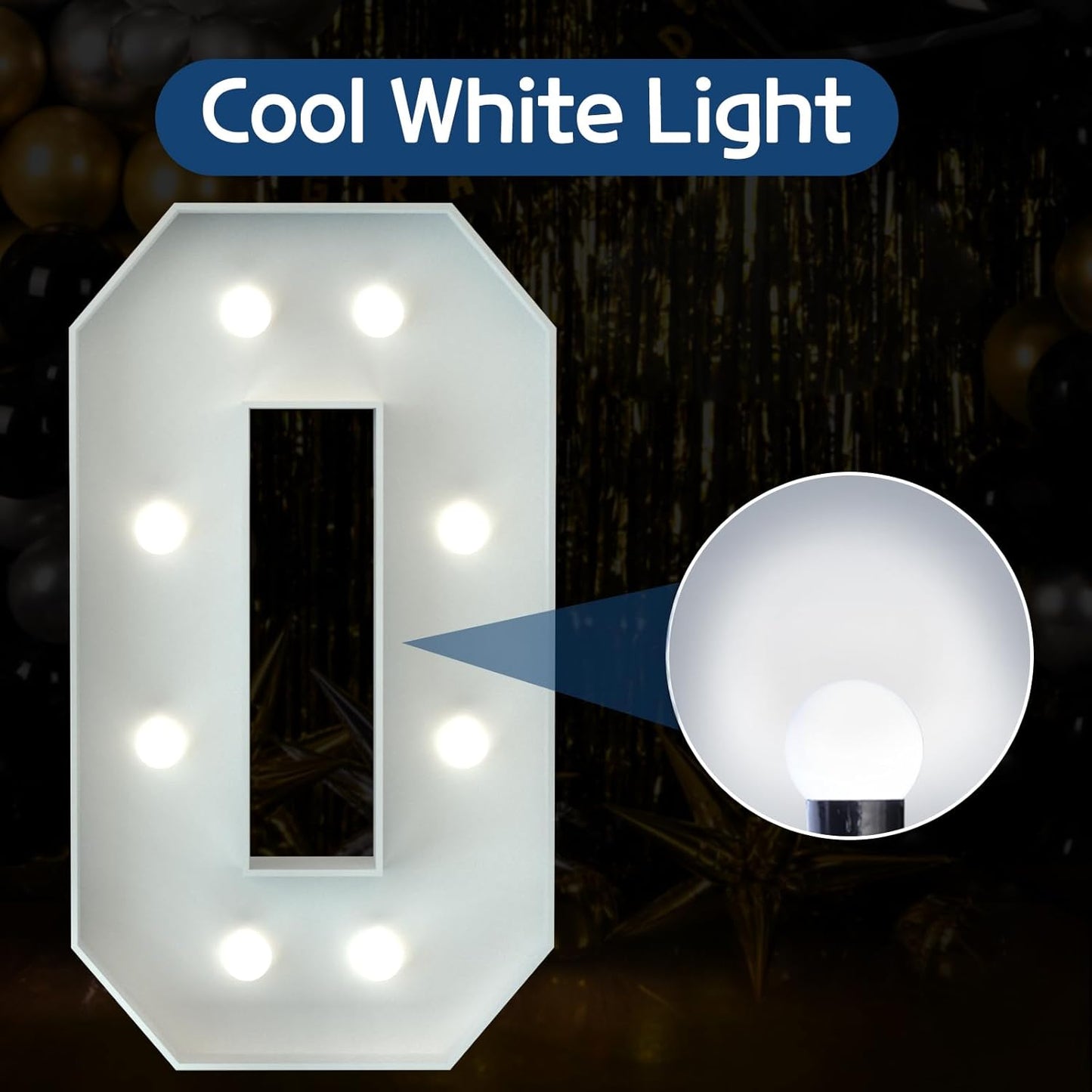 Marquee Letters 3 Feet Tall Large Light Up Letters Baby Shower Decorations Wedding Engagement White Party Decorations Prom Sign Big Cardboard Backdrop O