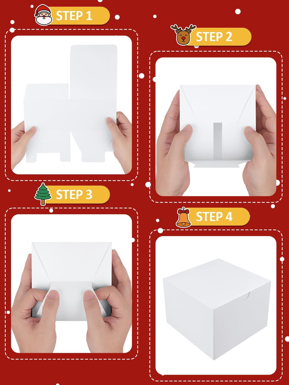 Eupako White Gift Boxes 8x8x4 10 Pack, Kraft Paper Gift Boxes with Lids for Bridesmaid Proposal Gifts, Wedding, Birthday, Crafting, Graduation, Holiday, Christmas