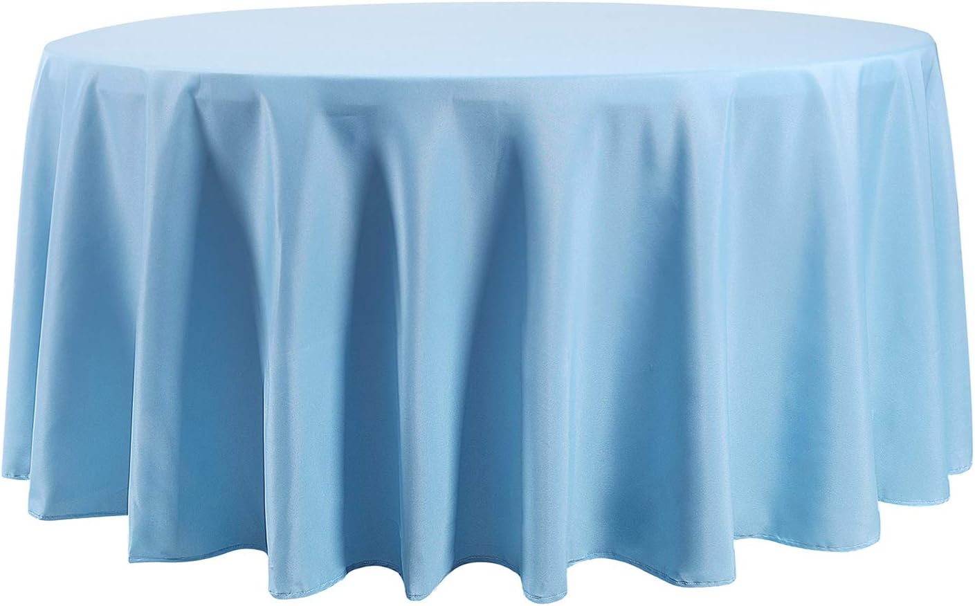 120 inch Round Tablecloth Washable Polyester Table Cloth Decorative Table Cover for Wedding Party Dining Banquet（120 inch,Blue Mist）
