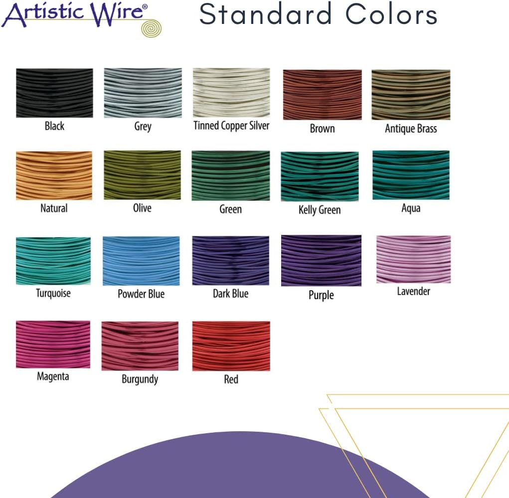 Artistic Wire, 22 Gauge Tarnish Resistant Colored Copper Craft Jewelry Wrapping Wire, Lavender, 15 yd