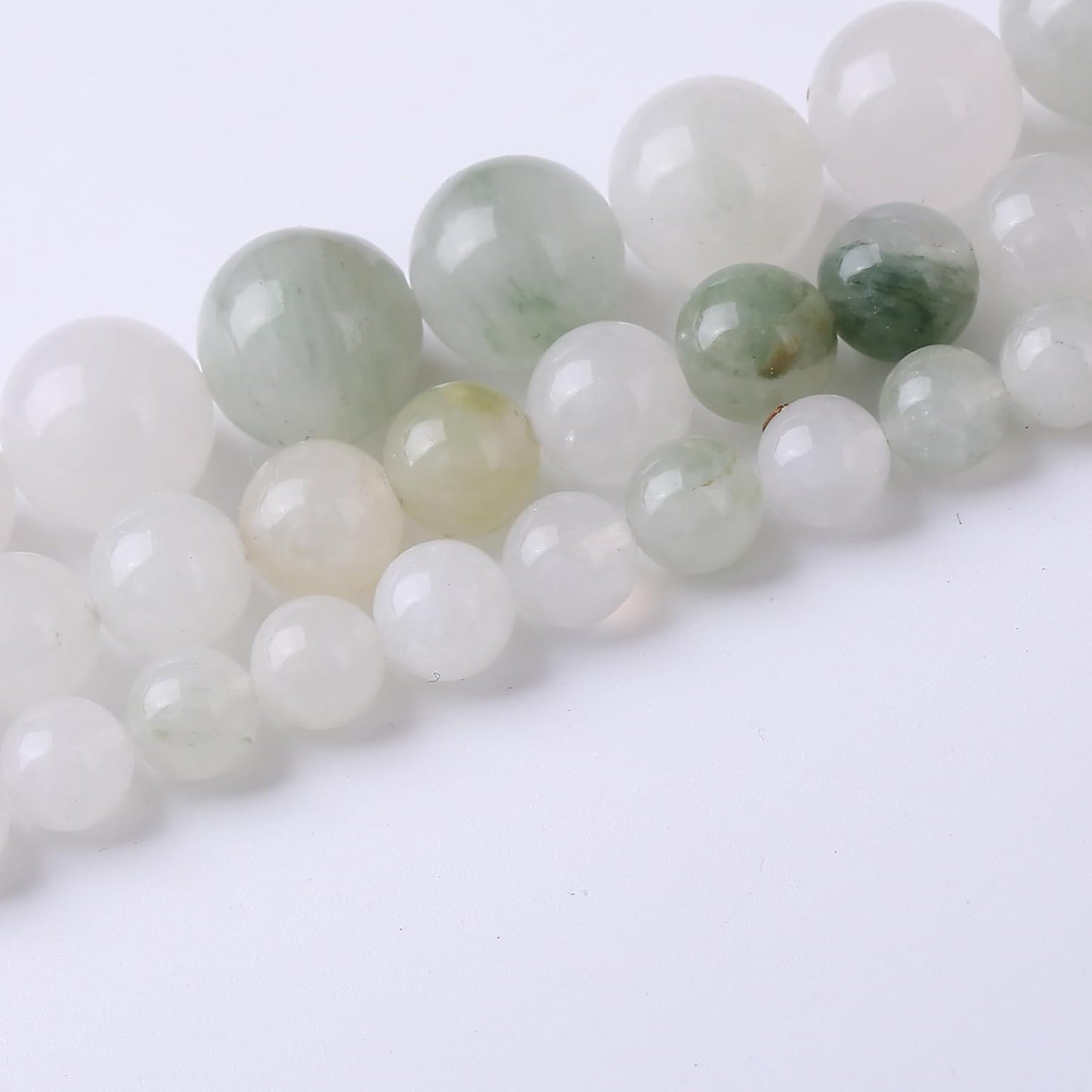 Blue and White Streamer Stone Beads for Jewelry Making DIY Craft Gemstone Beads Kit (10mm, 35pcs) Smooth Healing Crystal Beads for Bracelets, Necklaces, Home Decor