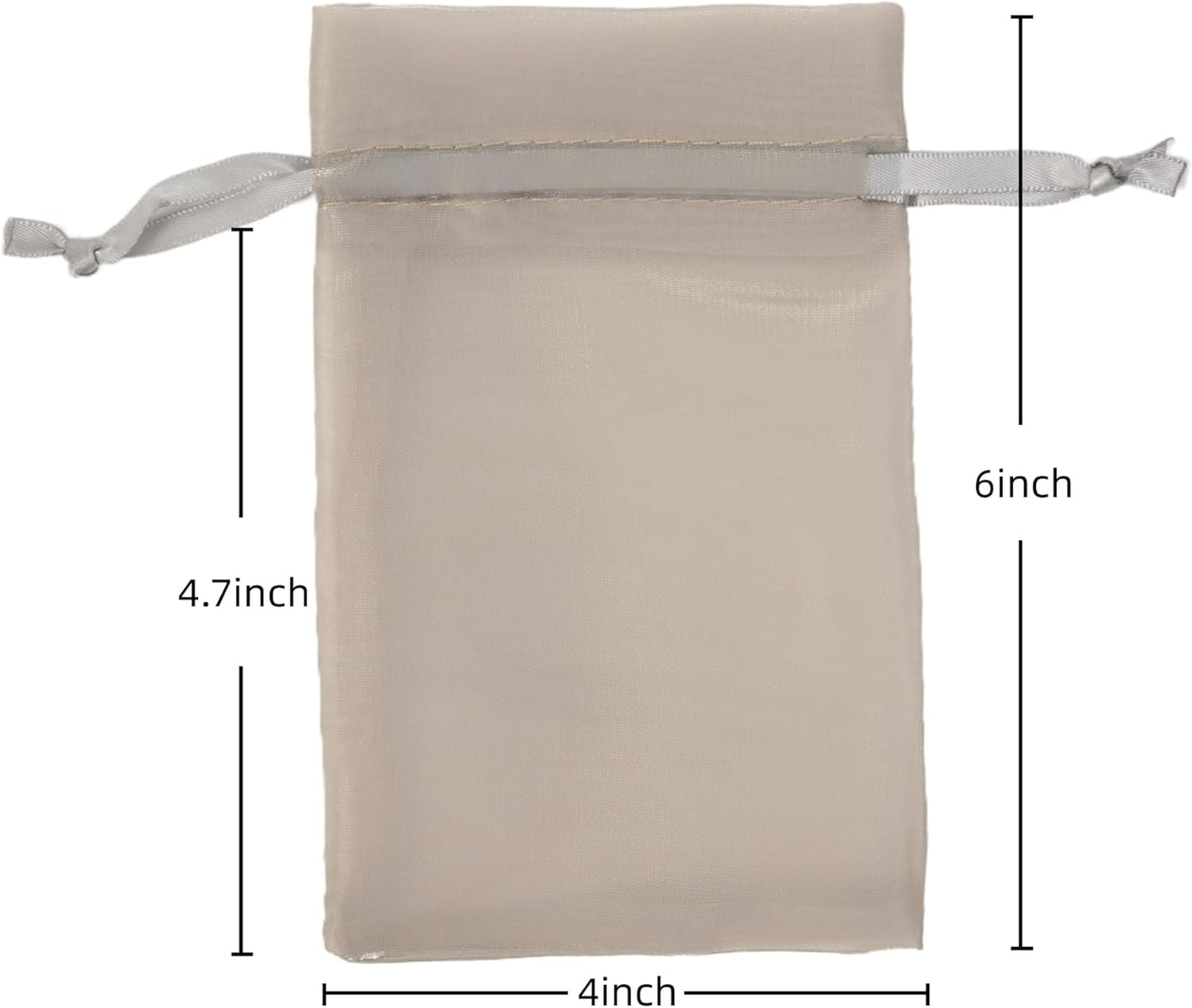 QIANF 20 Pcs Champagne Small Organza Bags 4X6 inch for Wedding Favors with Drawstring, Mini Mesh Gift Bags Jewelry Pouch for Candy Bridal Shower Party Favor Baby Shower Christmas