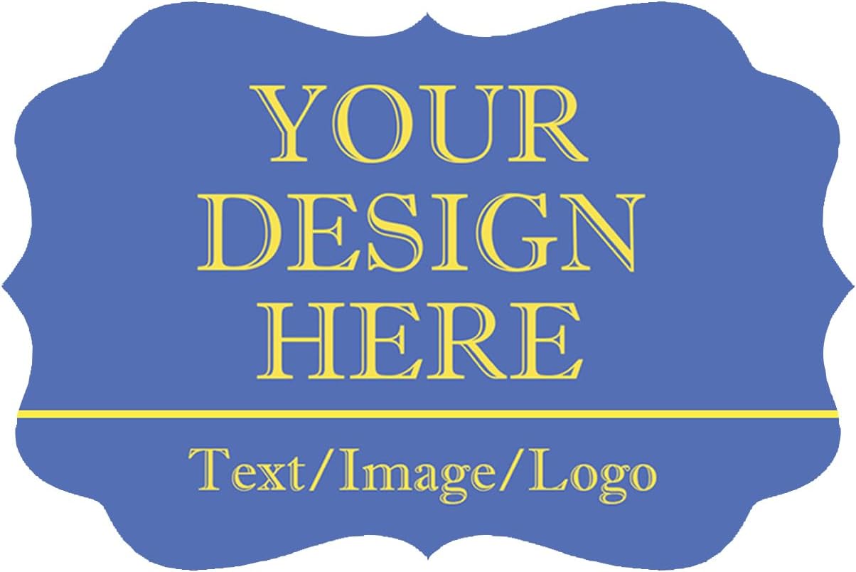 Custom Stickers 70-1000 Personalized Labels for Birthday Party Wedding, Customized Stickers for Business Logo(Fancy Frame)