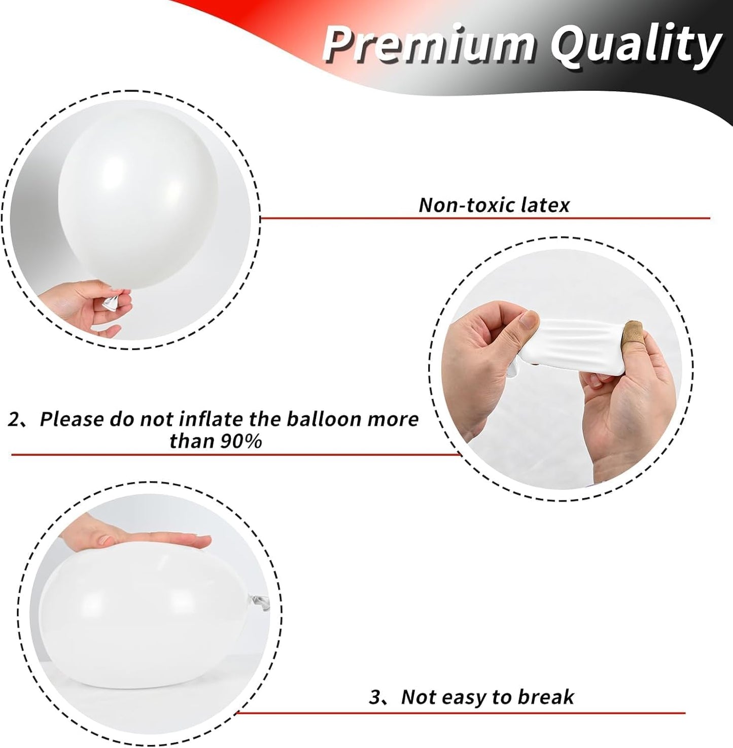 Valentines Day Balloons, 12 Inch Red White Ballons Heart Balloon I Love You Printed Romantic Valentines Day Balloon For Wedding Anniversary Party Decoration Supplies