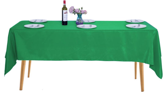 Ascoza 2pack 60x102 Inch Emerald Rectangular Tablecloth 6 Feet Table Cloth in Polyester Fabric for Wedding/Banquet/Restaurant/Parties