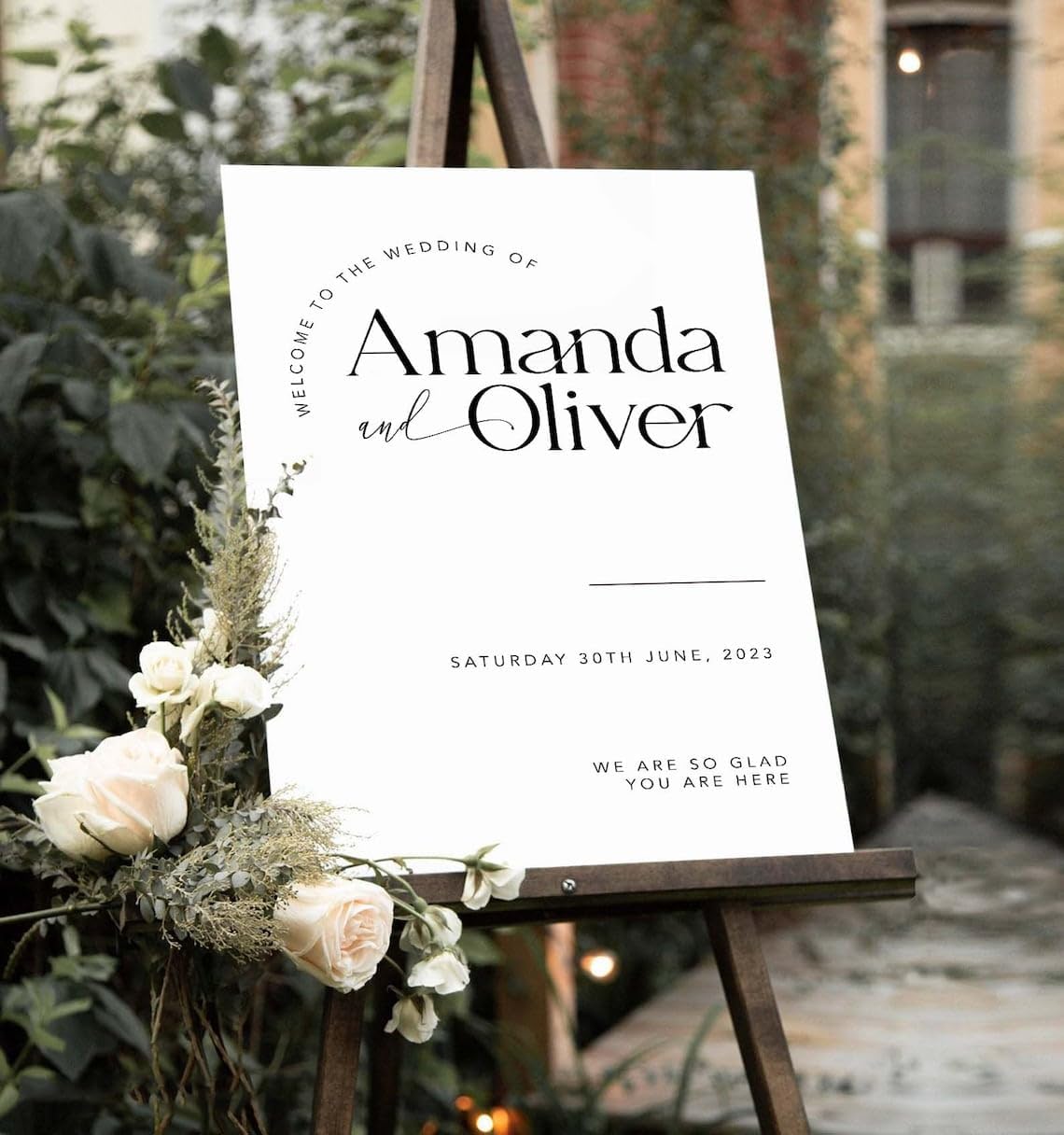 Minimalist Modern Wedding Welcome Sign - Large Poster, Simple Editable Reception Sign