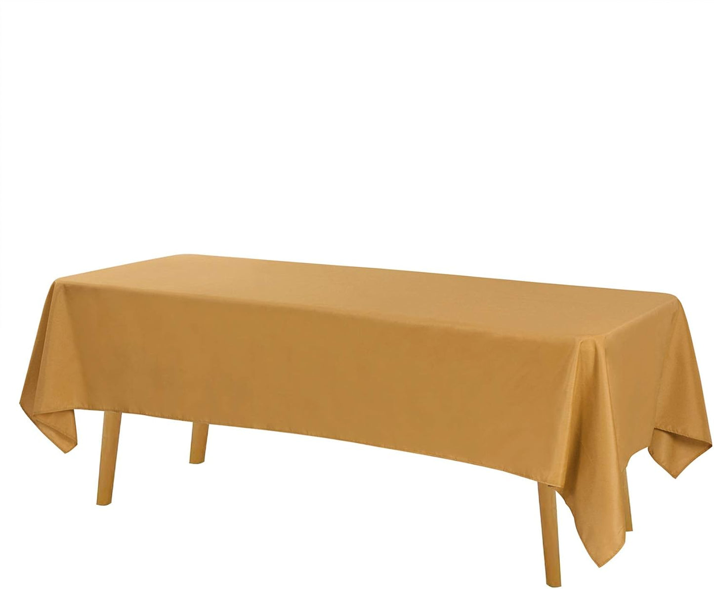 Rectangle Tablecloth 60x120 inch Washable Polyester Fabric Table Cloth for Wedding Party Dining Banquet Decoration（60x120, Gold）