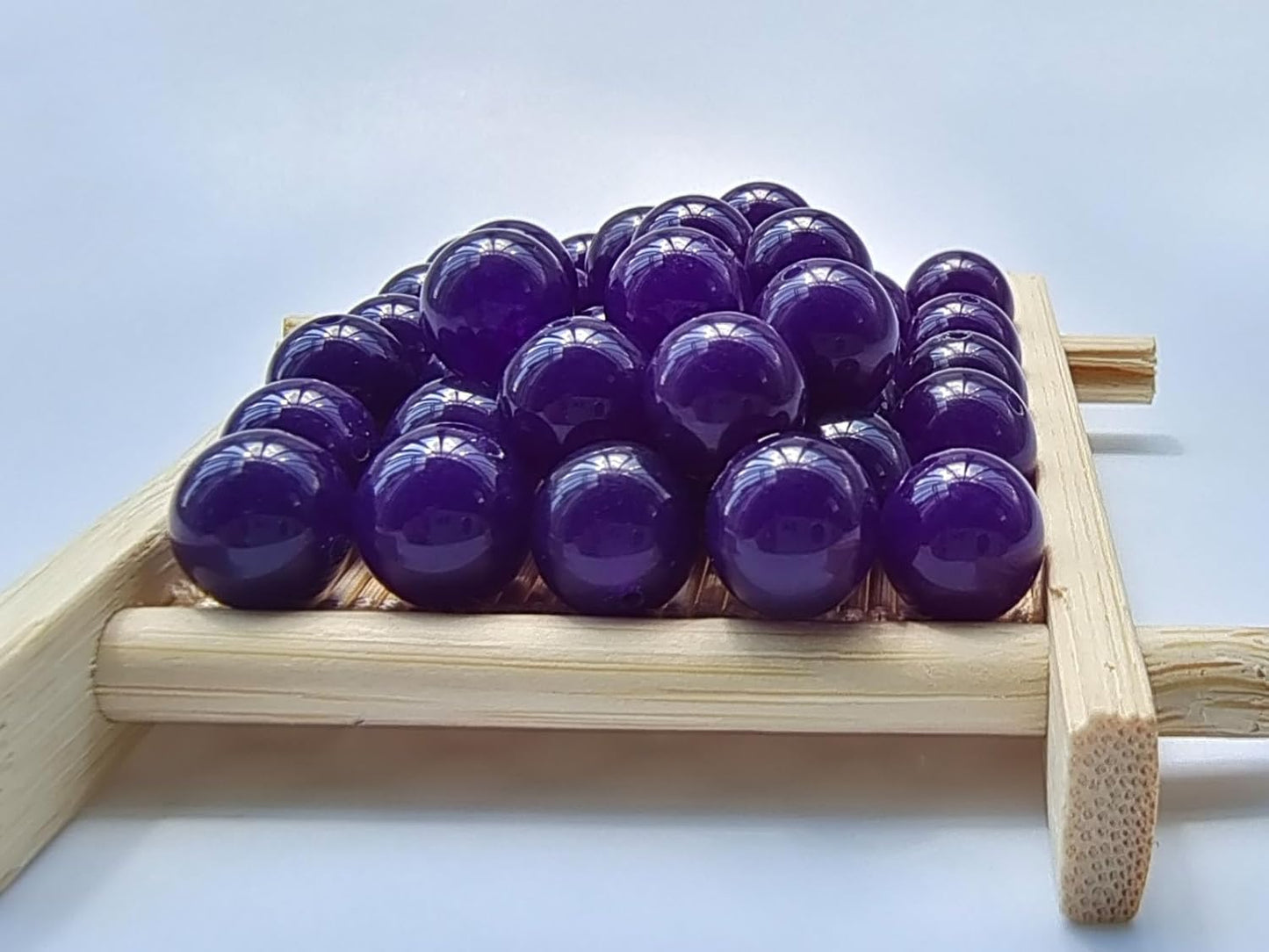 Stone Beads 10mm 60pcs Dark Purple Chalcedony Beads Round Loose Gemstones Beads for Bracelet Necklace Jewelry Making (10mm, 61033 Dark Purple Chalcedony)