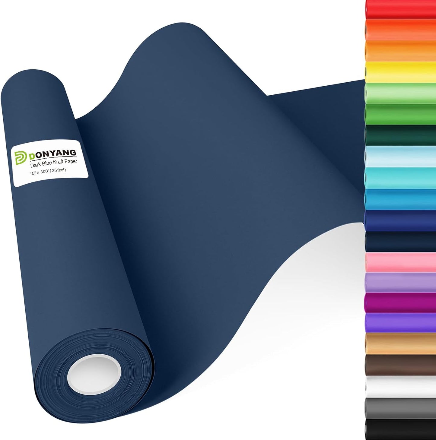 Navy Blue Wrapping Paper, 15"x450" Construction Bulletin Board Craft Art Decorative Paper, Eid Father's Day Birthday Bouquet Flower Gift Wrap for Men Dad Him Boy, Florist Supplies for Packing Shipping