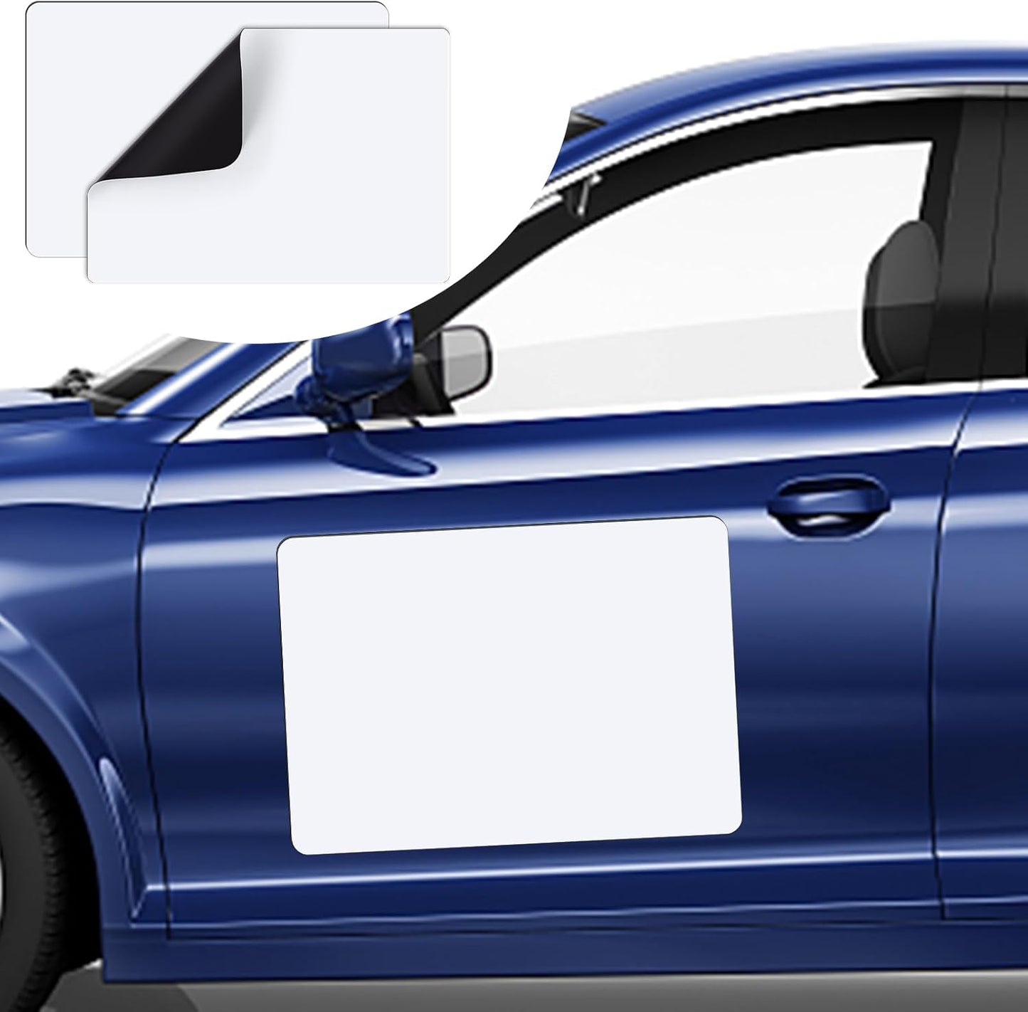 DIYMAG 2Pcs Blank Car Magnets,24x17 Inch Car Door Magnets Set Signs Rounded Corners Flexible Magnetic Bumper Sticker to Advertise Cover Logo Prevent Cars Scratches Dents