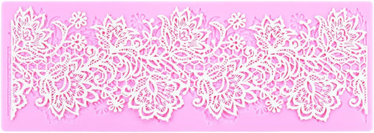 Flower Embossing Candy Silicone Mold Lace Pattern Sugar Craft Cake Decoration, Lace Mat Wedding Cake Decoration Tool
