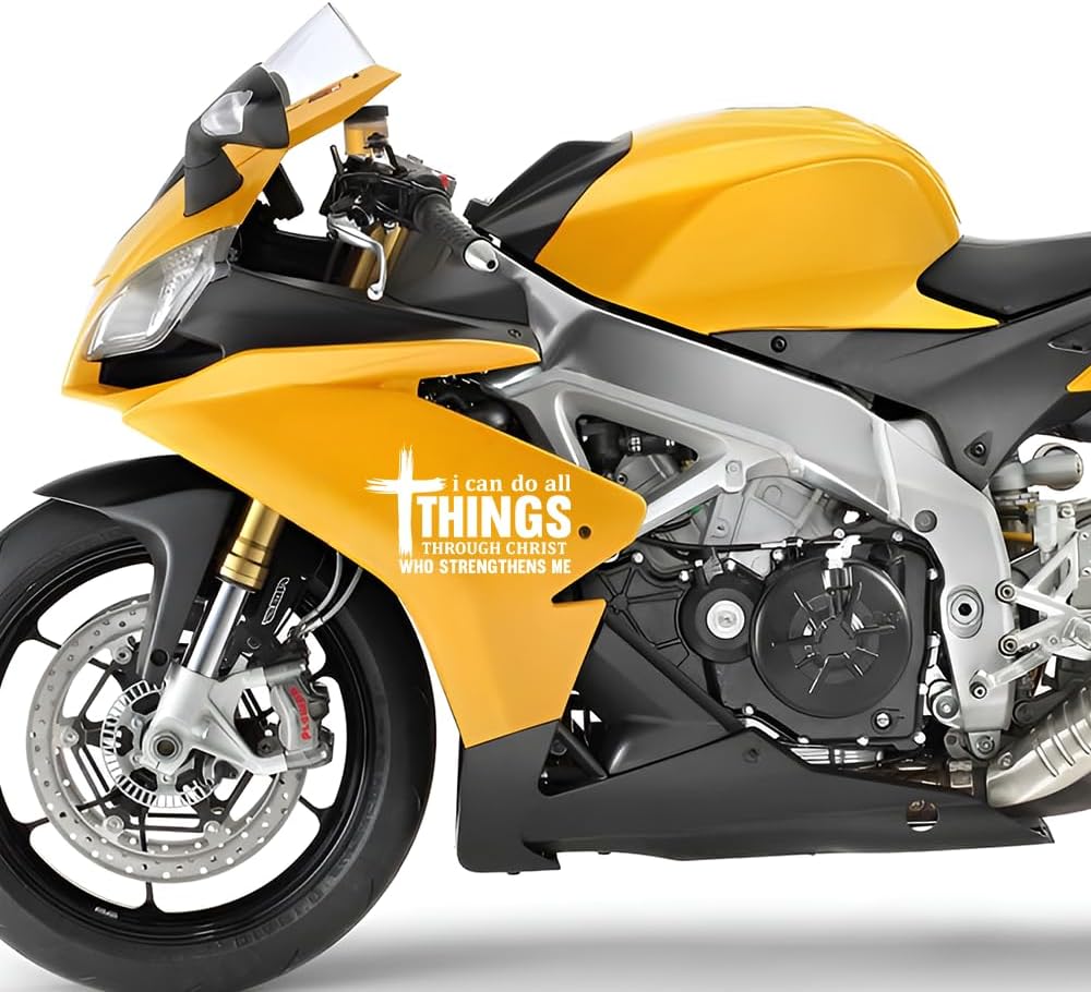 I Can Do All Things Through Christ Vinyl Decal 7x4.5in – Bible Verse Sticker Philippians 4:13 – Christian Waterproof Removable Car Laptop Window Sticker – Faith Gift for Believers