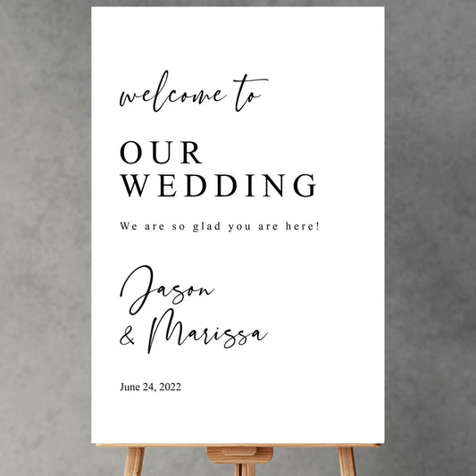 Welcome To Our Wedding Vertical Wedding Welcome Signs, Welcome Sign Wedding, Customized Wedding Welcome Sign