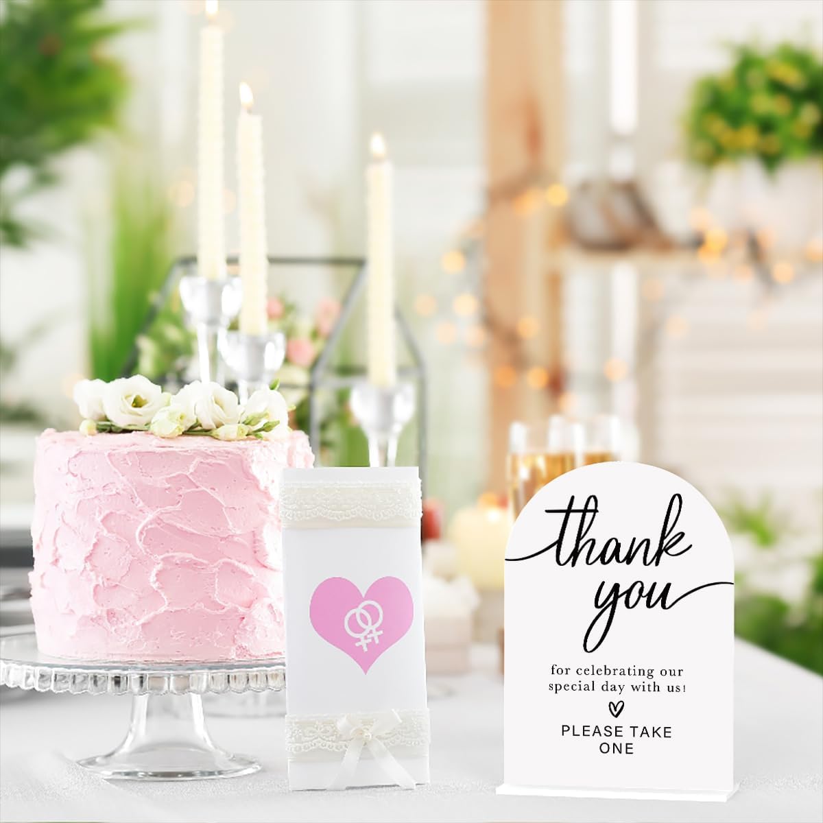 Acrylic Wedding Sign Thank You Sign for Wedding Wedding Signs for Ceremony Modern Calligraphy Arch Acrylic Table Top Sign for Wedding Reception and Event Party Table(white）