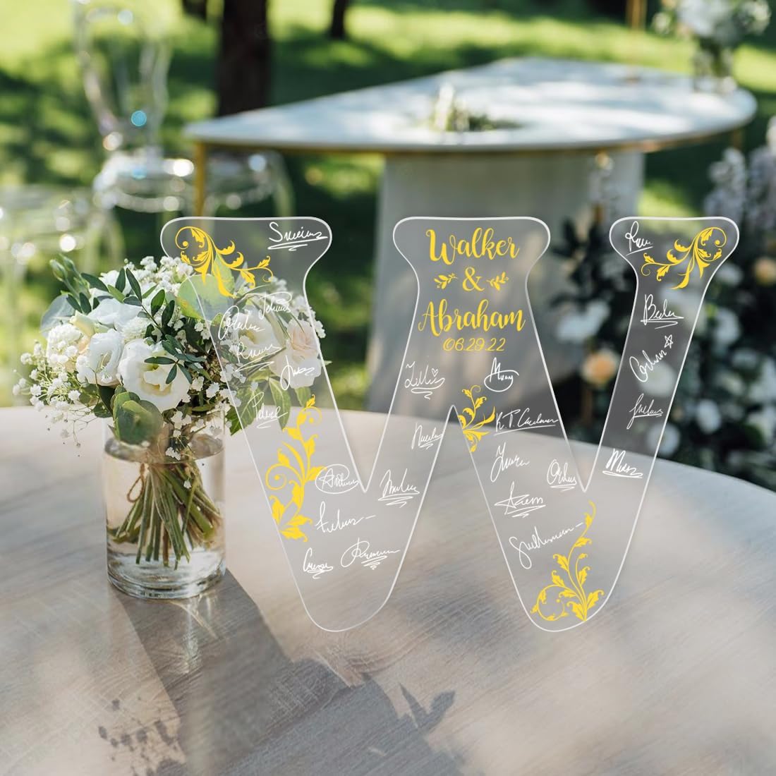 Personalized Wedding Guest Book Sign Custom Letter Name Date Rustic Wedding Guest Book Alternative Unique Guest Book for Wedding Anniversary Decor (Style 3)