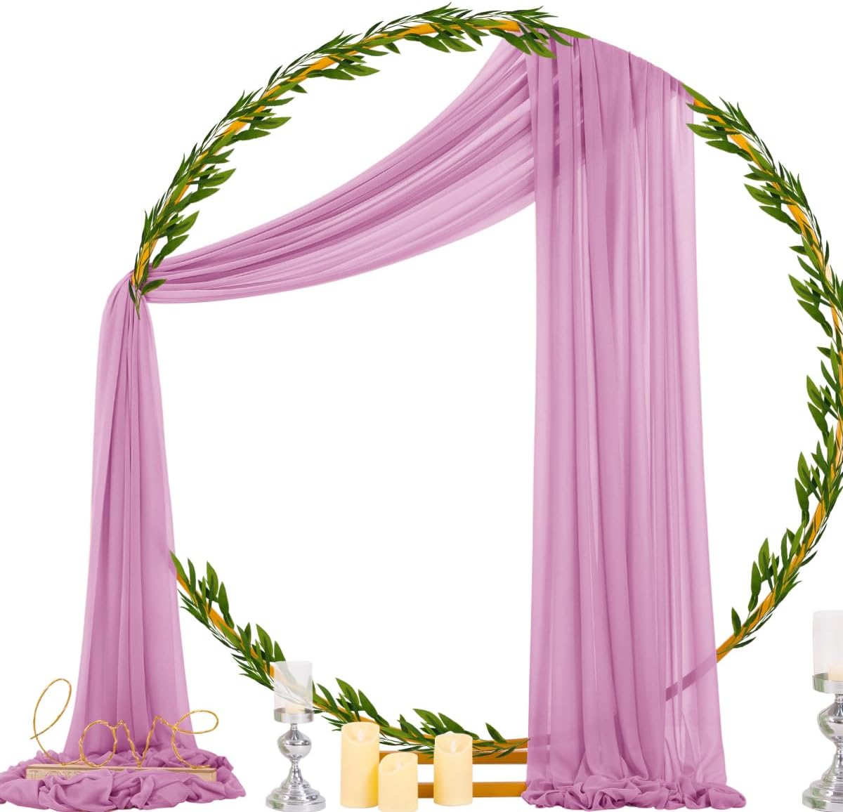 Socomi Purple Sheer Wedding Arch Draping Fabric 29" x 20Ft 1 Panel Outdoor Curtain Drapes Extra Long for Bridal Baby Shower Ceremony Birthday Party Decor