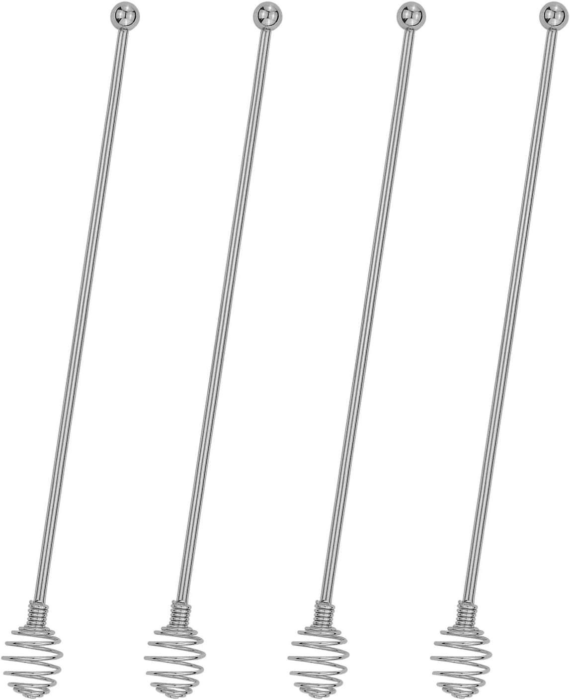 Coffee Stir Sticks,BURLIHOME Stainless Steel Swizzle Sticks 4Pcs Reusable Beverage Stirrers with Honey Shape