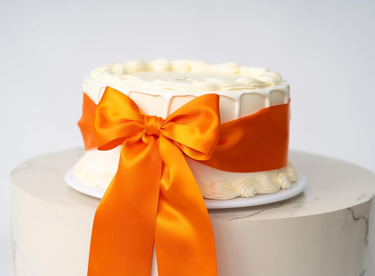 Orange Satin Ribbon 2.5 Inch Double-Faced 25 Yards for Bows Crafts Gift Wrapping Christmas Flower Bouquet Fall Wedding