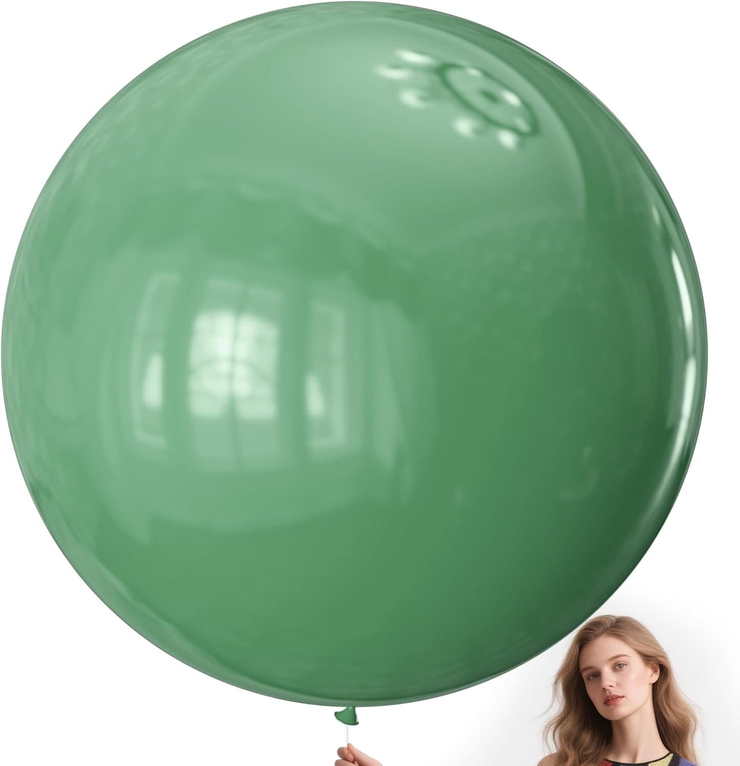 KAWKALSH Sage Green Balloons 9pcs 36 Inch Extra Large Big Jumbo Giant Matte Kelly Green Latex Balloons for Wedding Baby Shower St Patrick's Day Birthday Graduation Jungle Party Decorations