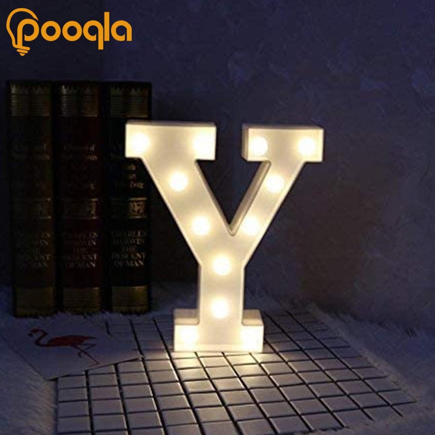 Pooqla LED Marquee Letter Lights Sign, Light Up Alphabet Letter for Home Party Wedding Decoration Y