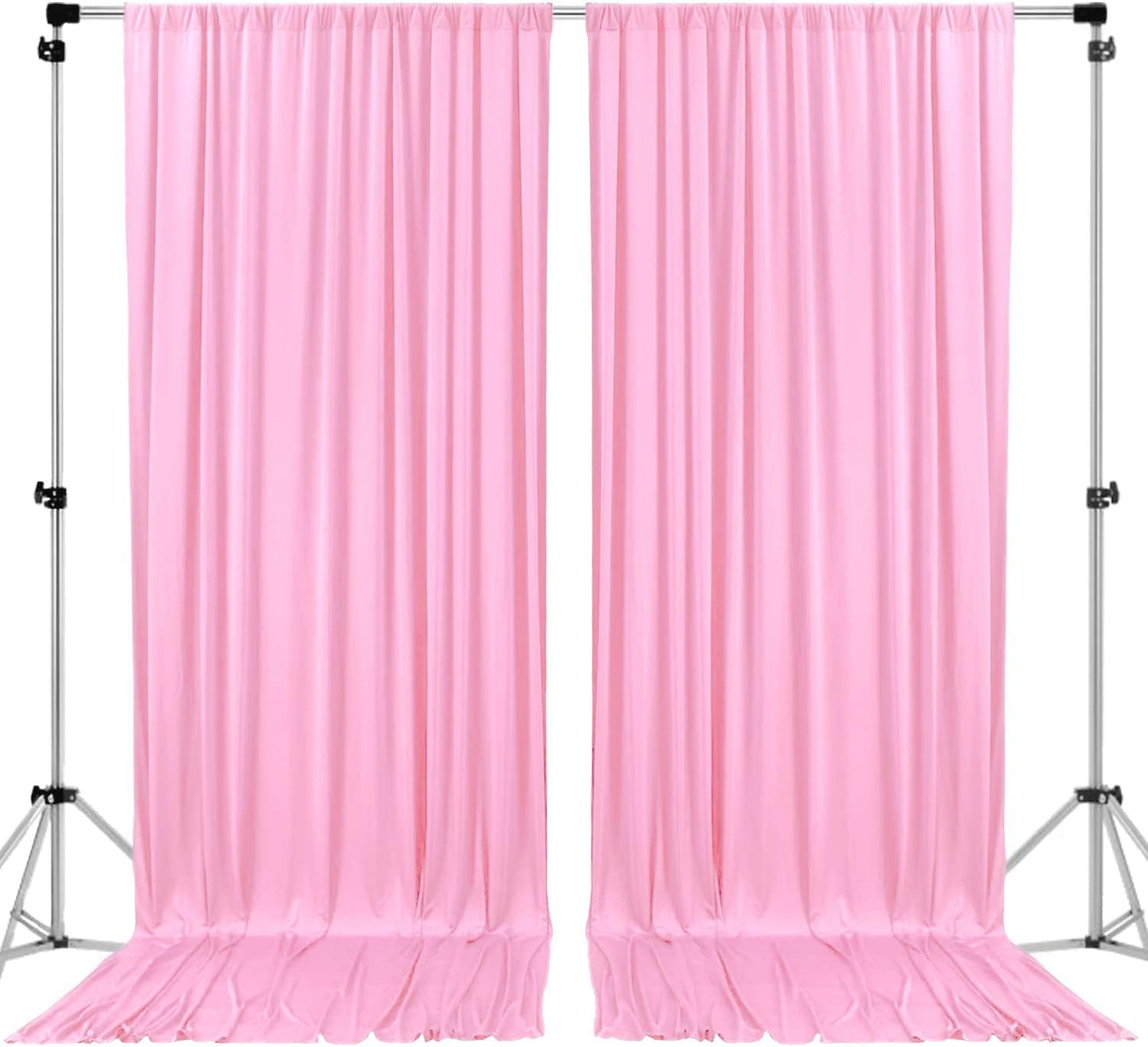 AK TRADING CO. 10 feet x 8 feet IFR Polyester Backdrop Drapes Curtains Panels with Rod Pockets - Wedding Ceremony Party Home Window Decorations - Pink