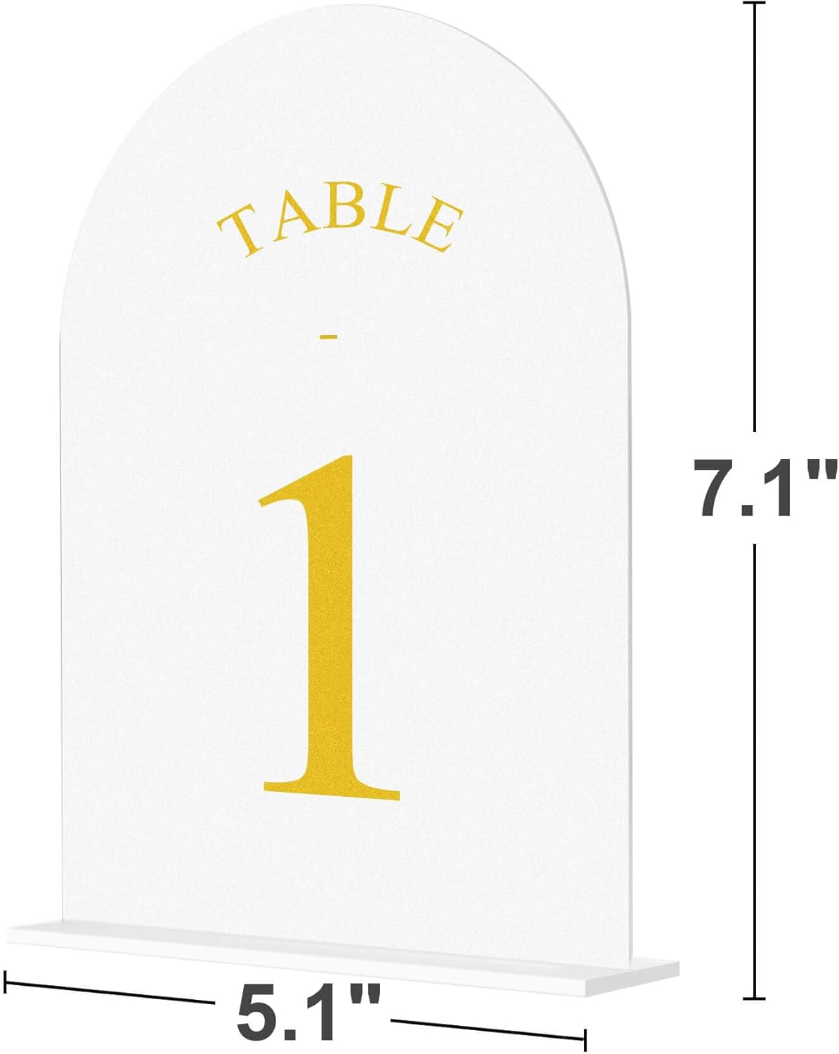 JOYIT Frosted Arch Wedding Table Numbers 1-20 with Stands – 5" X 7" Acrylic Gold Table Number Holders, Perfect for Wedding Receptions, Parties, Anniversaries, and Events