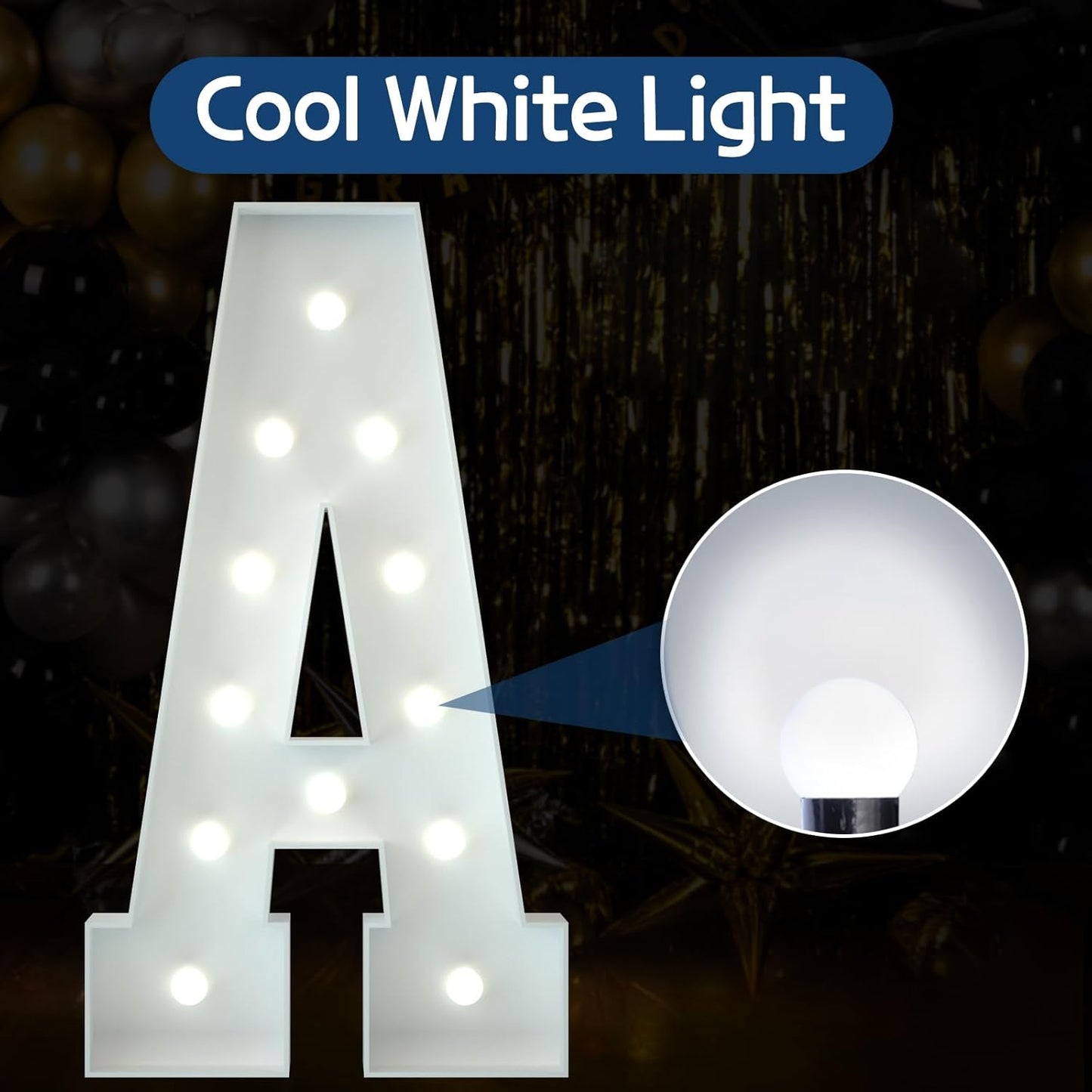 Marquee Letters 4 Feet Tall Large Light Up Letters Baby Shower Decorations Wedding Engagement Proposal White Party Decorations Marry Me Sign Big Cardboard Backdrop A