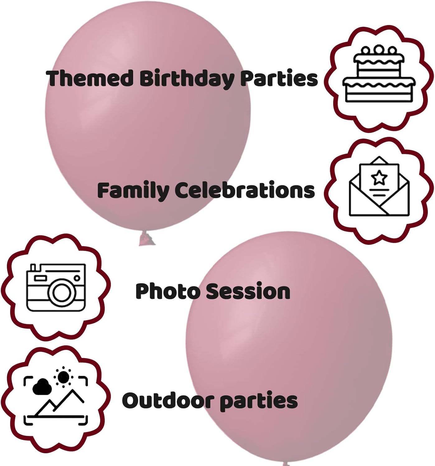 110pcs Burgundy Red Balloon 12 Inch, Burgundy Red Latex Balloons for Birthday Party Baby Shower Wedding(with 2 Ribbons).