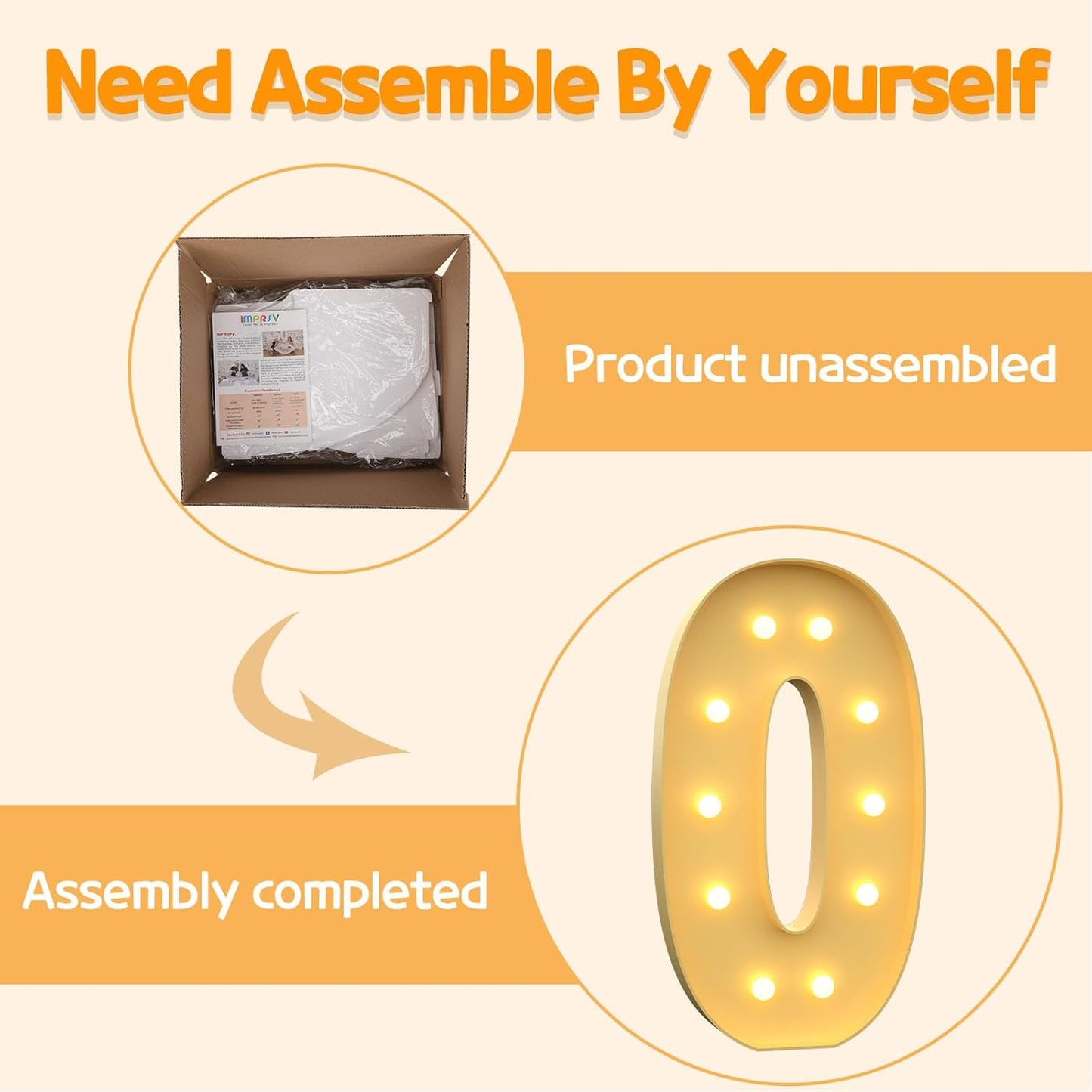 Marquee Numbers 4 Feet Tall Large Light Up Numbers 40th 50th 60th Birthday Decorations Women Men Big Yellow Light Outdoor Anniversary Decorations Balloon Arch Kit Party Backdrop 0