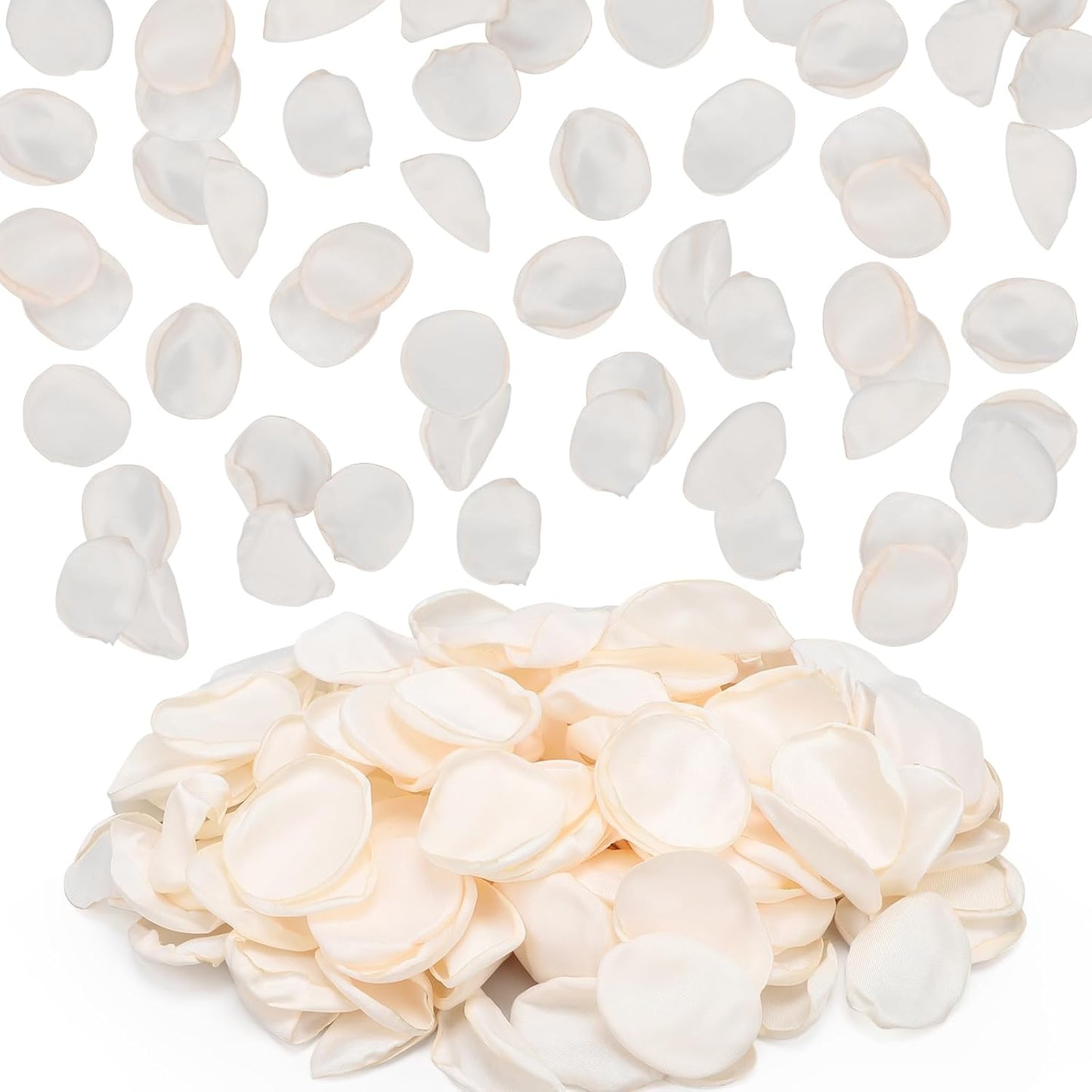 SUREAM Flower Petals for Wedding, 300 Pcs Fake Rose Pedals for Wedding Centerpiece Table Decorations, Flower Girl Basket, Romantic Night, Aisle Decorations for Wedding Ceremony(Ivory)