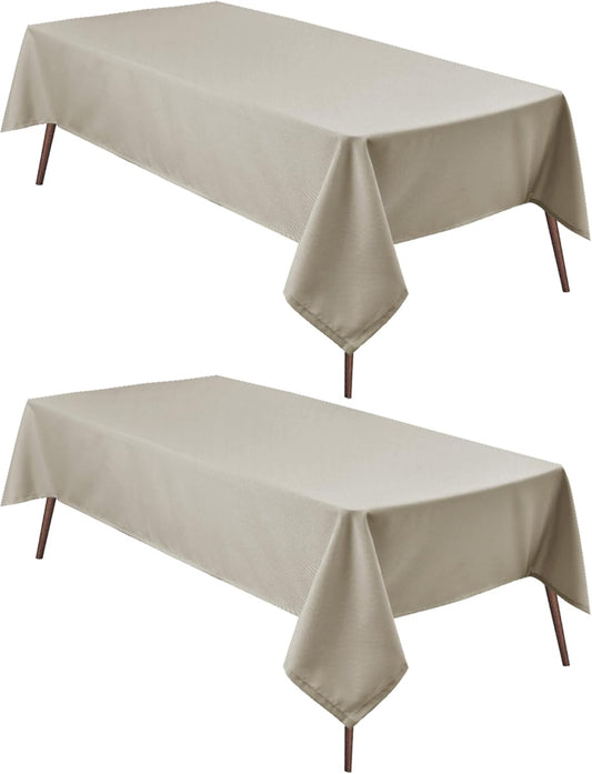 Hiasan 2 Pieces Taupe Square Tablecloth - Waterproof and Spillproof Restaurant Washable Polyester Table Cloth for Dining Room, 30 x 30 Inch