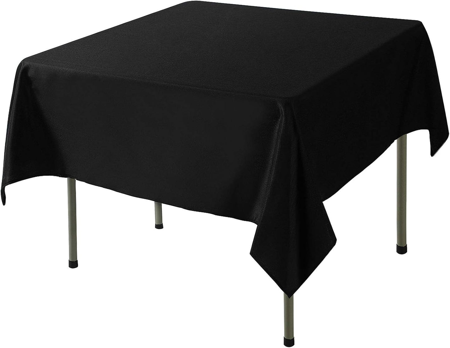 Cupuamon Square Tablecloth 70x70 inch Washable Polyester Fabric Table Cloth for Wedding Party Dining Banquet Decoration（70x70,Black）