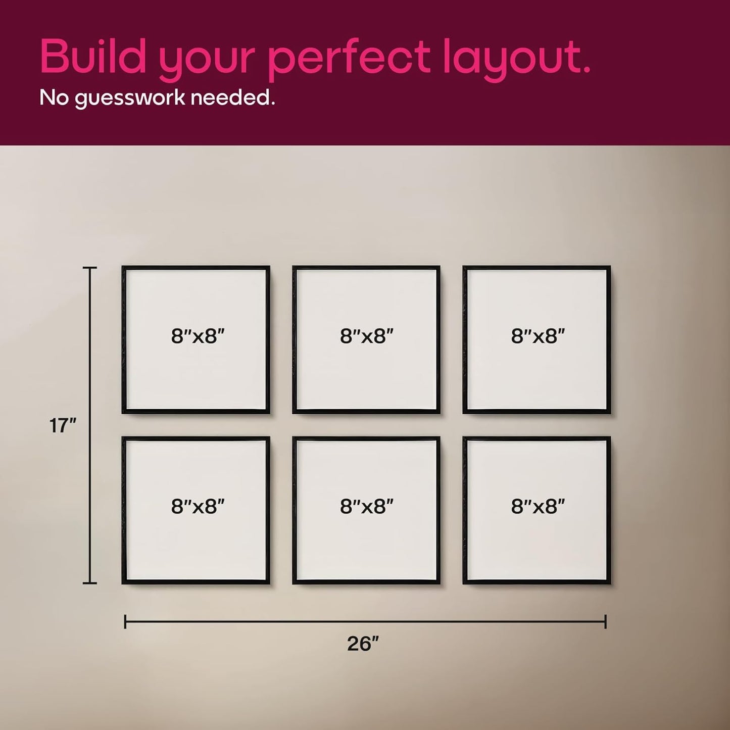 Mixtiles Official - Custom Photo Tiles - Personalized Printed Photos - Magnetic Wall Frames - Adhesive Sticker, No Nails - Various Sizes and Frames - 8x8-tiles-Tile - Clean Frame