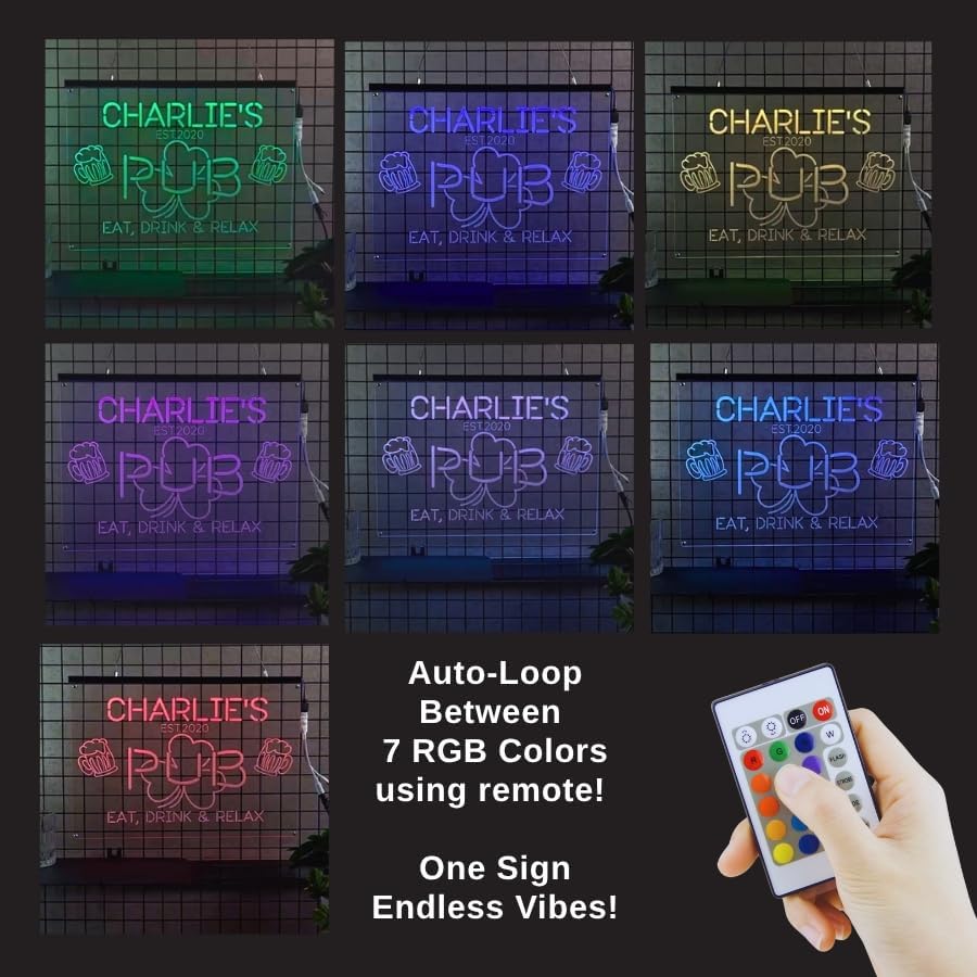 Personalized Home Bar Mica Led, Custom Name Mica LED Wall Light with Beer Mug Design, Neon Style Acrylic Sign For Game Room, Pub Decor, Gift for Him