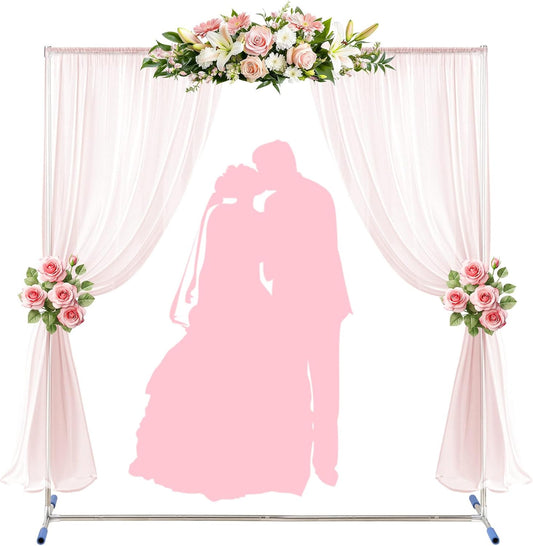 Wedding Arch,7 x 6 FT Metal Arch Backdrop Stand with Support Feet Base,Square Arched Frame for Birthday Party Ceremony Event Balloon Arches Decoration