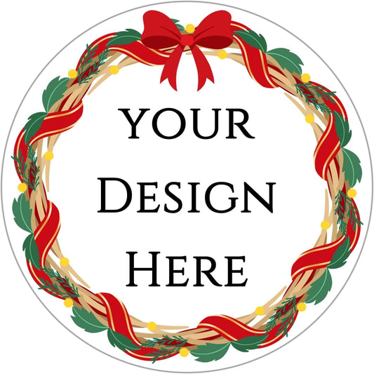 100-1000pcs Custom Stickers Merry Christmas Stickers Personalized Labels Adhesive Xmas Decorative Envelope Seals Stickers for Cards Gift Boxes (Round-2)